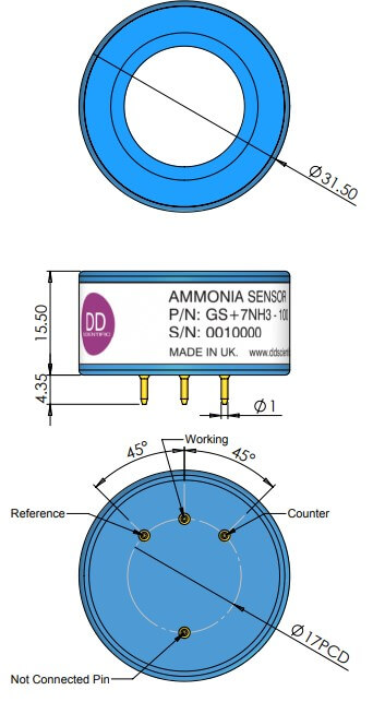 GS+7NH3-1000 DD Scientific сенсор Аммиака NH3 GS+7NH3-1000 DD Scientific сенсор Аммиака NH3